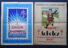 2 Affiches originales lithographie 1937 et 1960 Wilquin Spitz Ministère Santé