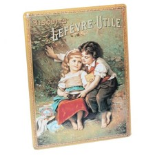 Lu Lefèvre-Utile Cookie Advertising Plaque Lithographed Sheet Metal Clouet Editions