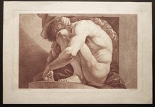Grande gravure de Per Gustav FLODING d’après Doyen