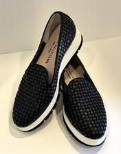 Pons Quintana Woman’s Slides Leather Black Weave 36 1/2