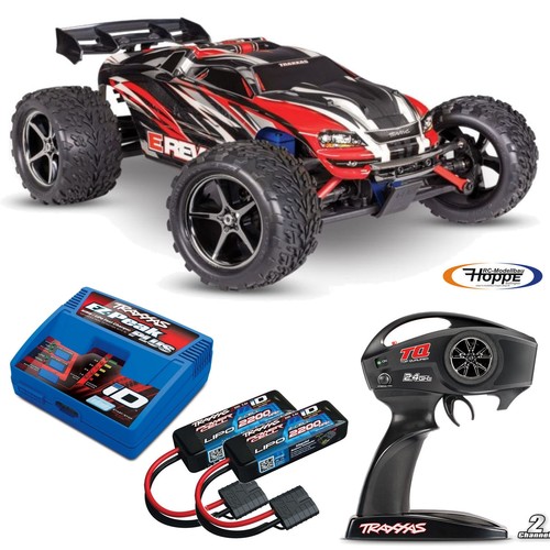 Traxxas revo 4x4 rouge - e-revo, 1/16