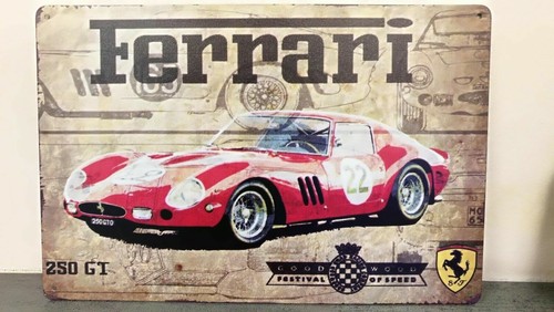 Metal sign plaque ferrari - metal,