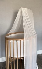 Slightly (2m.s) Used Oval Wooden Crib (Stokke Sleepi) Bassinet w/3 Accessories
