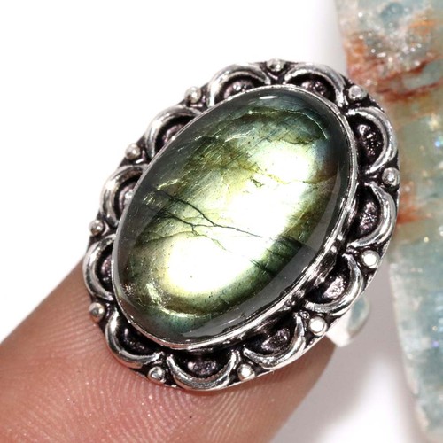 Bague ethnique labradorite feu - bague,