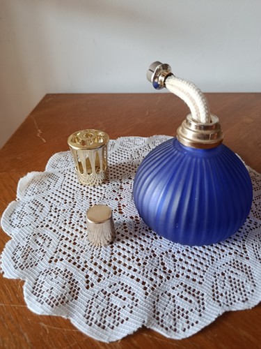 Flacon parfum verre - verre, bleu