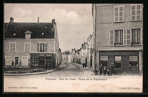 Cpa puiseaux rue pavé - cpa,