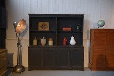 1960's Two Body Sideboard Black 4 Door Lower Part