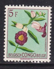 Album Treasures Belgium Congo Scott # 277  5 fr Thunbergia    MNH
