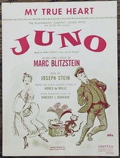 rare 1959 BROADWAY flop JUNO sheet music MARC BLITZSTEIN ~ My True Heart