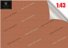 1:43 Échelle Moderne Brique Rouge Mural - Auto Adhésif Feuilles Design 19