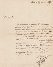 RUDE (François). Lettre