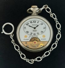 Antique Hebdomas Arnex 8 Days - 50mm Swiss Pocket Watch with Hunter Scene - Runs