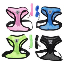  4 Sets Harnais Pour Chiens Ceinture De Sécurité Animaux Compagnie Laisse Petit