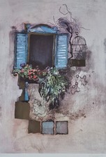 Rosina Wachtmeister Vénitienne Fenêtre Main Signée Numéroté Alu Embellised Art