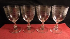 Set of 4 Baccarat Crystal Water Glasses Greek Inclined Engraving