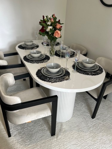 Table manger ovole blanche - manger,