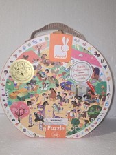 Janod - Round Hat Boxed Observation Puzzle - Galloping Horses (208 pieces)