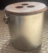 Seau À Glace Vintage  Ice Bucket Stelton Design Arne Jacobsen Teak Denmark
