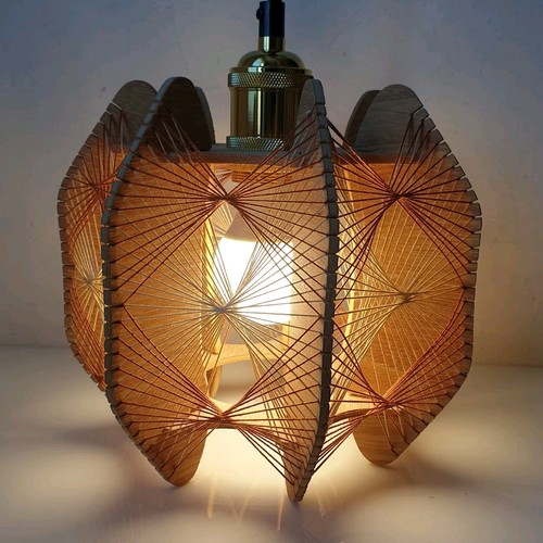 Lampe suspension fil bois - suspension,