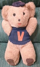 Vtg 1950's University of Virginia College Football Team Teddy Bear Stuff Toy 10"