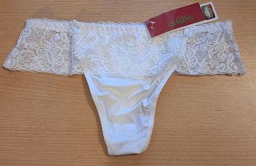 String tanga blanc dentelle - string,
