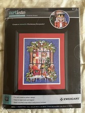 Artiste CHRISTMAS WINDOW Cross Stitch Kit 1088582 Zweigart 14x11” Kooler Design