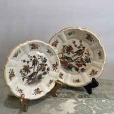 Antique Villeroy&Boch Rouen Set of 2 Faience 8” &  7” Plates c.1920s