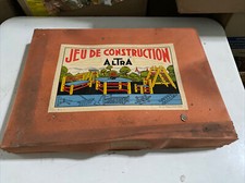 Ancien Jeu De Construction Altra Bois Pièces Vieux Jouet Vintage