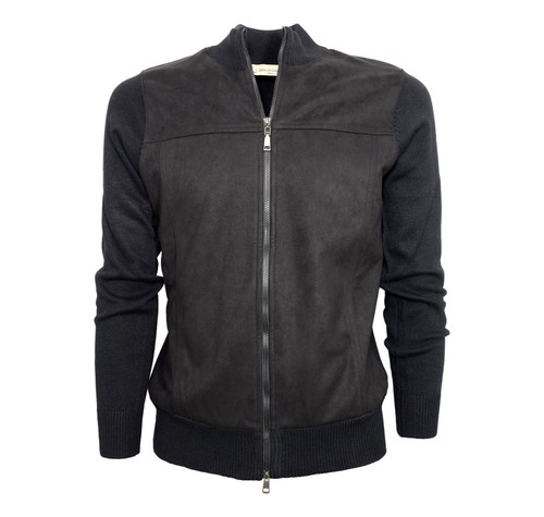 Cardigan zip noir alcantara - cardigan,