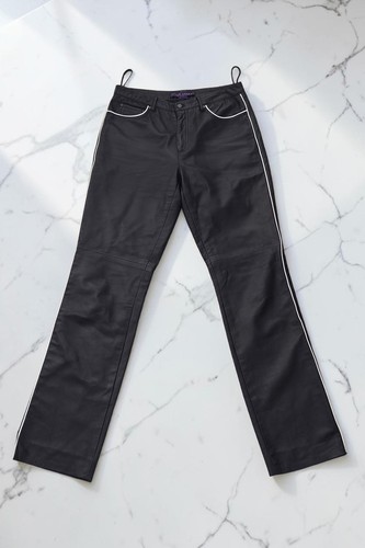 Pantalon droit cuir - pantalon,