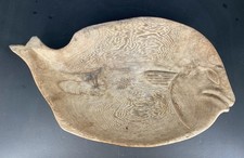 Sculpture poisson bois massif Guillot Dominique planche art 58cm 1970 vintage