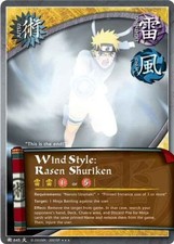 Wind Style: Lawn Shuriken (J-645) - SUPER RARE - Will of Fire - Naruto CCG