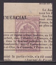 Timbre pour Journaux n°10, 5c lilas sur petit fragment, rare et superbe !!!