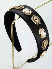 Serre-Tête Noir Or Brillant