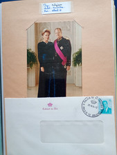 Carte-souvenir du couple royal belge Albert et Paola