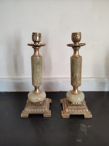Lot bougeoirs onyx - de,