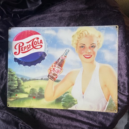 Plaque métal pepsi - métal, blond
