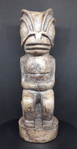 Huge seated tiki stone figure - huge,