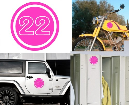 Numéro autocollant vinyle - 22,,