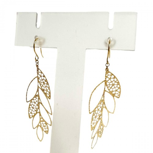 Boucle oreille motif feuille - motif,
