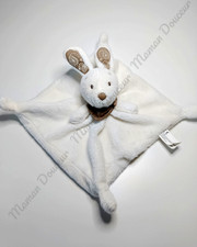 Doudou Plat Carré Lapin Blanc