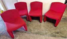 ARFA Publisher Series of 4 Design 1980 Red Fabric 80 Driver Chairs