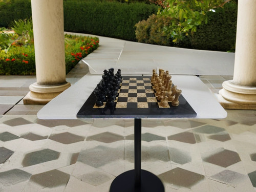 Jeu échecs marbre fait - marbre,