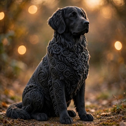 Statue golden retriever - golden,