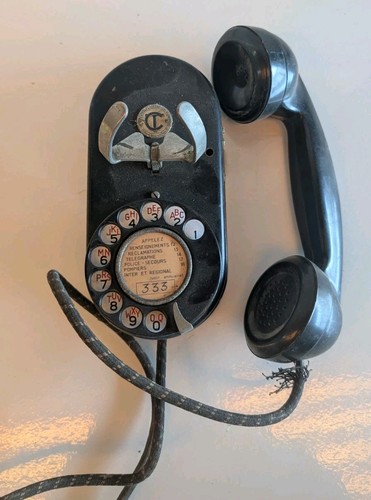 Téléphone mural vintage - , noir