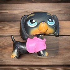 LPS authentic Littlest Petshop # 325 Chien Teckel Gilet Rose Pet Shop