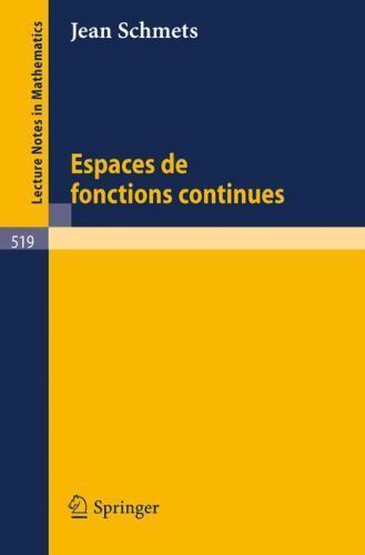 Espaces fonctions continues - espaces, de