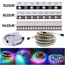 WS2812B LED Strip 5050 RGB 30/60/144LEDs/M ws2812 IC Individual Addressable DC5V