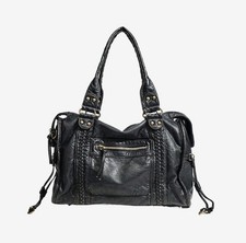 Sac à main noir vintage en cuir PU - Multi-poches élégant et pratique