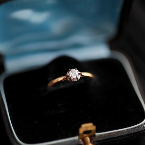 Antique 18k gold - , diamond